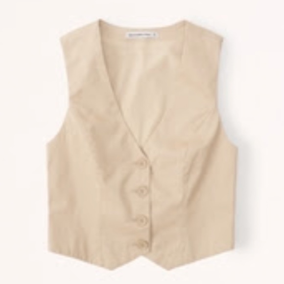 Abercrombie Tan Tailored Vest - Picture 1 of 3